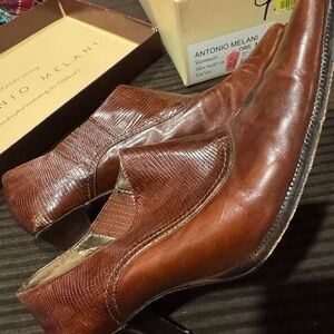 Antonio Melani New Rust  Leather ankle  Boots